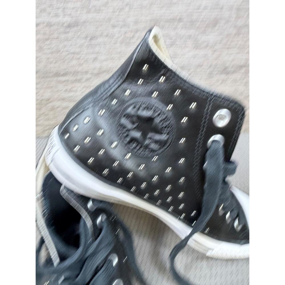 Converse Chuck Taylor All Star 2 Shoes Womens 9 Black Leather Studded 561682C - Picture 3 of 12